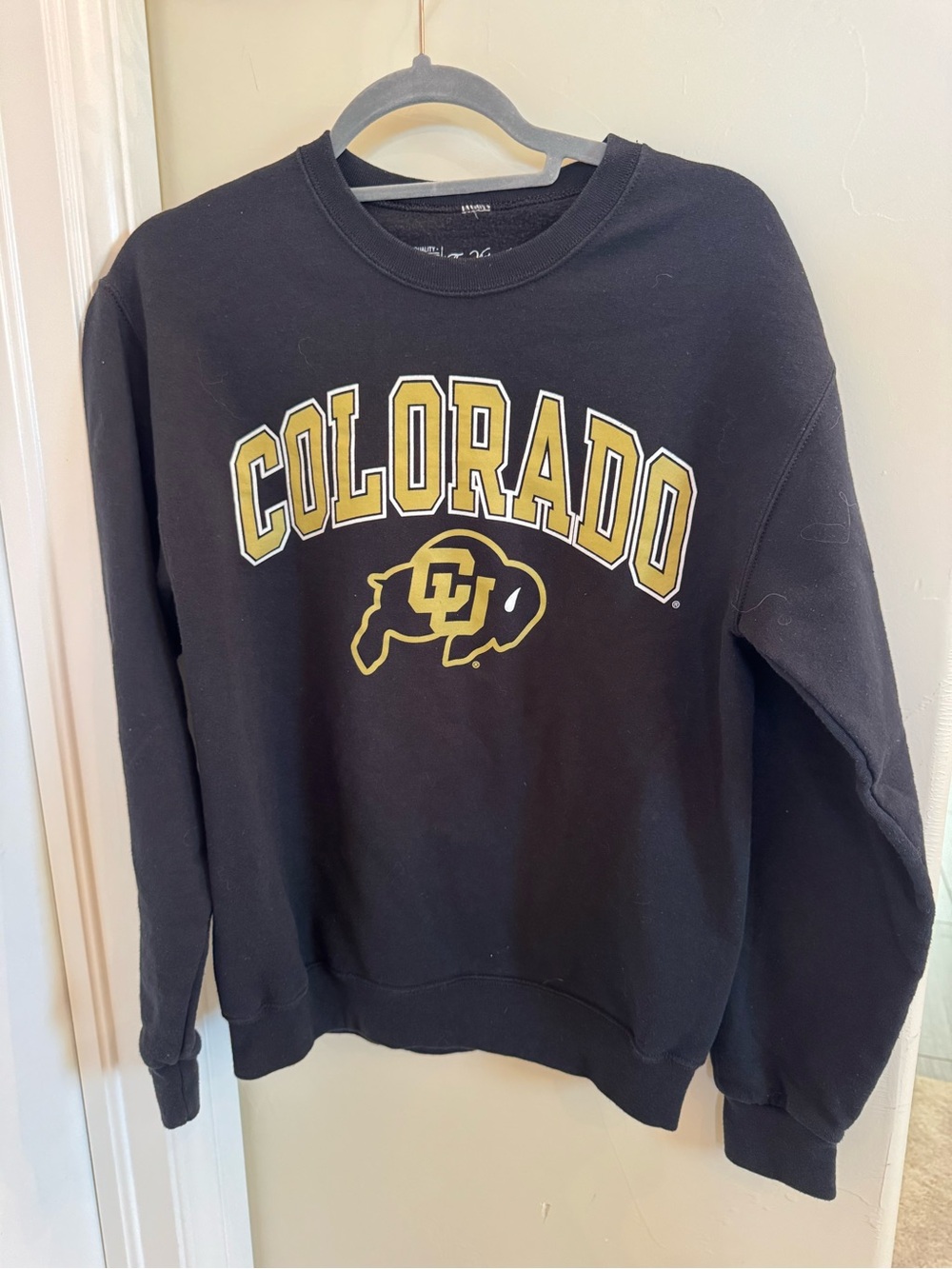 Colorado Buffaloes Black & Gold Crewneck Sweatshirt